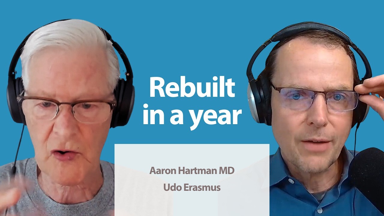 Omega fatty acid expert Udo Erasmus explains why the body can rebuild most of itself in about a year, and why chronic illness often comes not from the fats we're told to fear but from the industrial damage done to them. If your labs read normal but something still feels wrong, this conversation reframes where the real problem starts.
---
📖 UnCURABLE: From Hopeless Diagnosis to Defying All Odds

For everyone medicine has let down &rarr; https://UnCurableBook.com
---
In this conversation, Dr. Aaron Hartman sits down with Udo Erasmus, founder of Udo's Choice and author of Fats That Heal, Fats That Kill, to unpack why omega-6 is a genuine essential nutrient and how refining, bleaching, and frying turn a healthy fat into a source of harm. Udo walks through the pesticide poisoning that changed his path, the surprising math of how many damaged molecules a single tablespoon of processed oil delivers, and why raising the standard of what you put in lets a constantly rebuilding body recover. It's for anyone who has been told their diet is fine yet suspects their everyday oils, and their whole approach to health, deserve a closer look.
---
CHAPTERS

00:00 &mdash; Introducing Udo Erasmus
02:23 &mdash; From War Refugee to Health Educator
05:04 &mdash; Poisoned by Pesticides: The Turning Point
09:30 &mdash; How Industry Damages the Oils We Eat
11:34 &mdash; The Damaged-Molecule Count in One Tablespoon
14:56 &mdash; Why the Body Can Rebuild in a Year
17:13 &mdash; How Healthy Oils Are Actually Made
24:55 &mdash; Your Body Needs an Oil Change
31:54 &mdash; The Seed Oil and Omega-6 Myths
37:18 &mdash; Detox, Toxins, and Sweating Out Plastics
39:38 &mdash; The Flax Oil and Prostate Cancer Study
41:40 &mdash; Turning Total Health Into a Teachable Field
45:23 &mdash; Udo's One Takeaway
---
ABOUT AARON HARTMAN, MD

Aaron Hartman, MD is a triple-board-certified physician, bestselling author of UnCURABLE: From Hopeless Diagnosis to Defying All Odds, and founder of Richmond Integrative & Functional Medicine. Dr. Hartman is known as the champion of the medically abandoned&mdash;helping people once labeled "uncurable" find REAL health and hope through the body's natural abilities to heal and repair.

https://AaronHartmanMD.com
---
FURTHER RESOURCES
Fats That Heal, Fats That Kill by Udo Erasmus
Your Body Needs an Oil Change by Udo Erasmus
udoerasmus.com