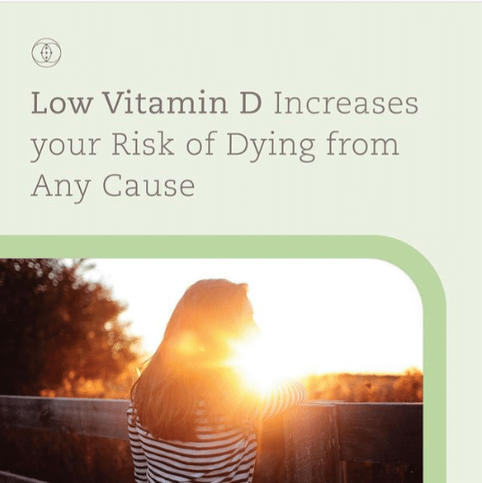 Low Vitamin D increases your risk of dying from any cause