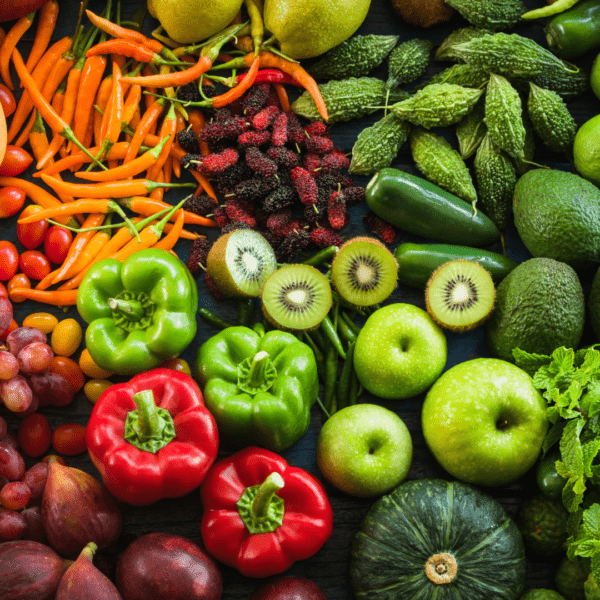 Different fruits and vegetables