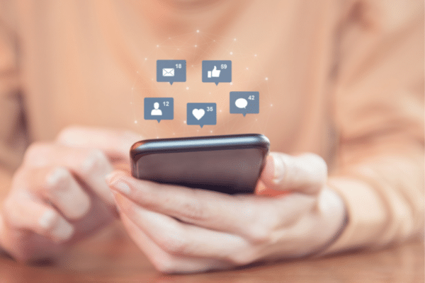 Person using social media