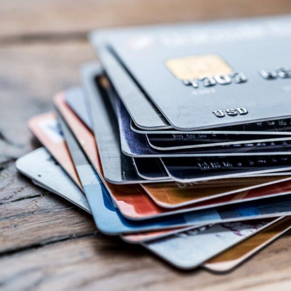 A stack of credit cards