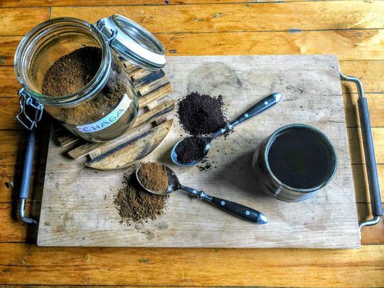 Chaga coffee set up