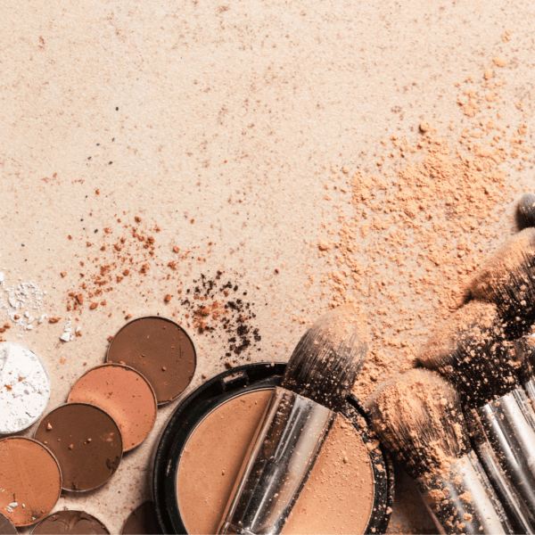 Make up powder and brushes