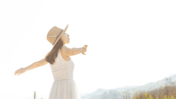 woman enjoying the sunshine