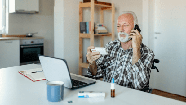 Man researching about supplement