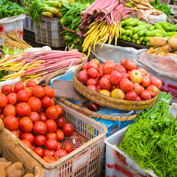 colorful vegetables in a farmer's market