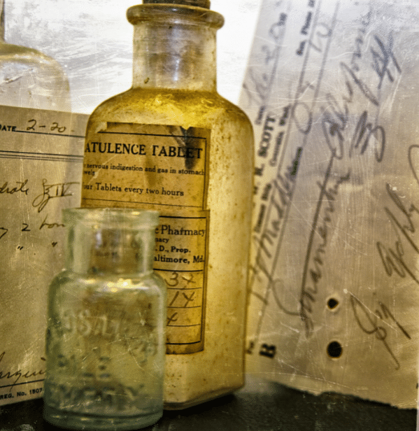 Flatulence Medicine in Antique Bottles