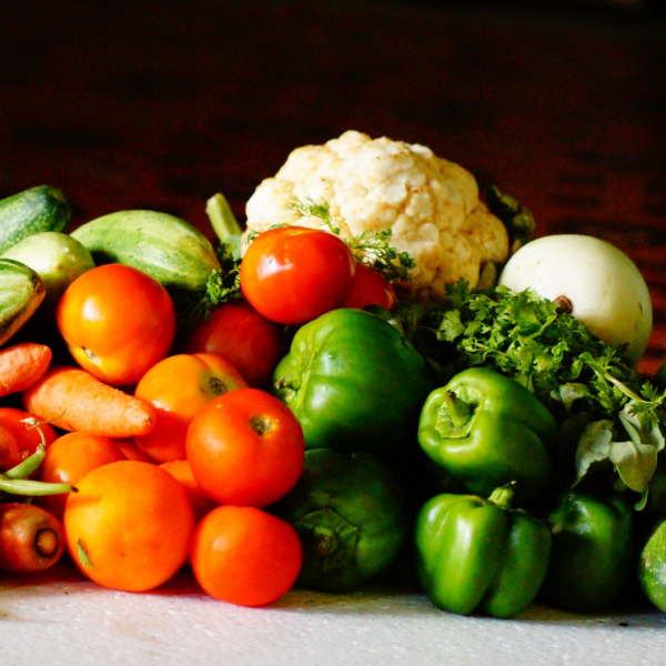 Vibrant colored vegetables