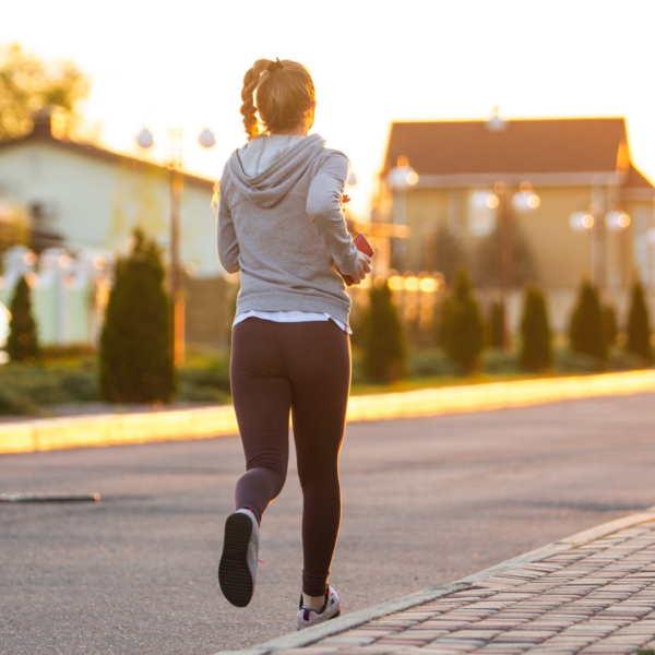 Woman jogging in the neighborhood