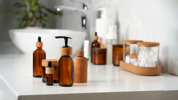Personal care products in the bathroom