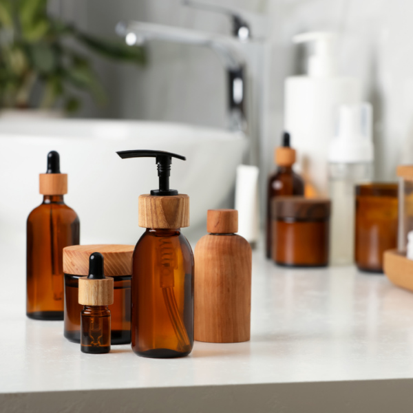 Personal care products in the bathroom