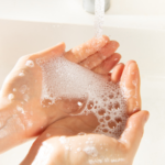 Washing hands with soap and water