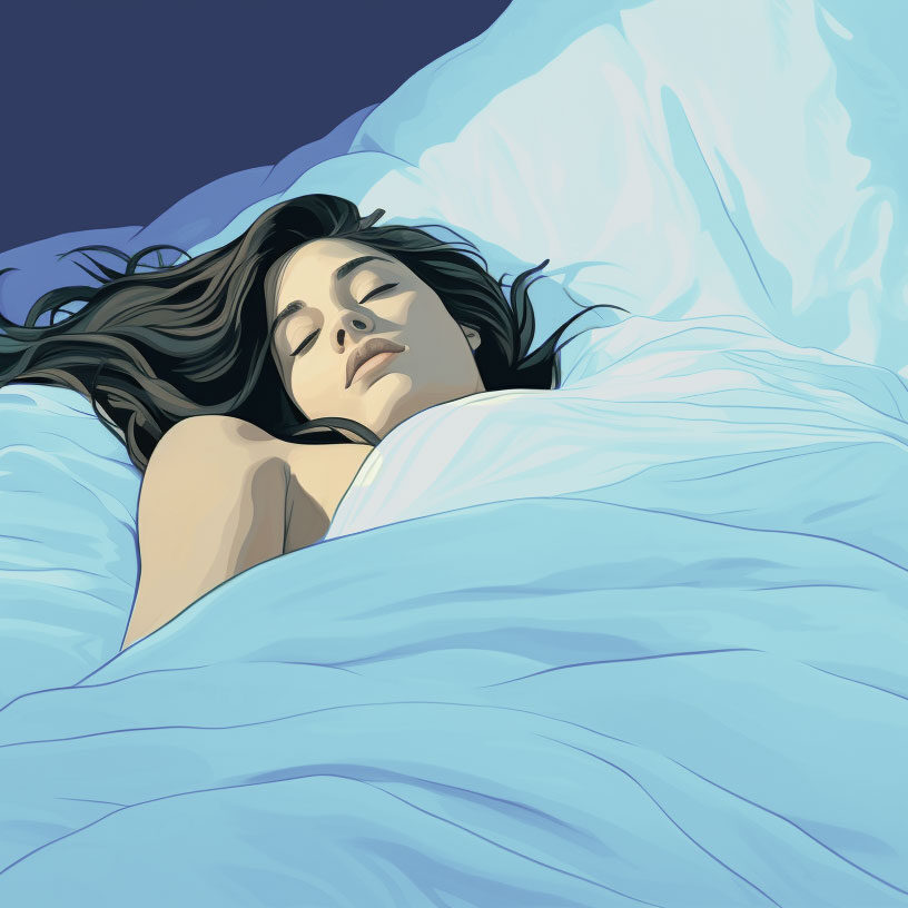 Woman sleeping illustration